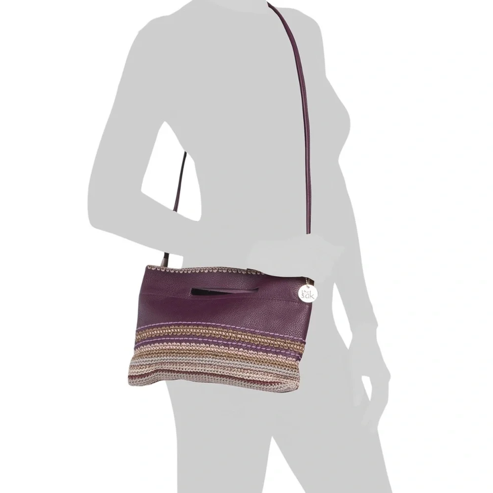 🎉LAST PIECE 🎉 THE SAK Handmade In Bali Leather Crochet Convertible Crossbody‎